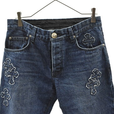 CHROME HEARTS(クロムハーツ)J STRTKG DNM VJ DNM PTCH クロスパッチデニムパンツ 32 国内ギャランティ付き【新古品/中古】【程度S】【カラーブルー】【取扱店舗OneStyle原宿店】