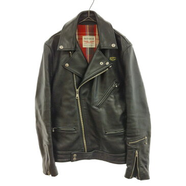 Lewis Leathers(ルイスレザー)×HYSTERIC GLAMOUR　ヒステリックグラマー 4LB-2071 レザー サイクロン ダブルライダース ジャケットブラック【中古】【程度C】【カラーブラック】【取扱店舗原宿】