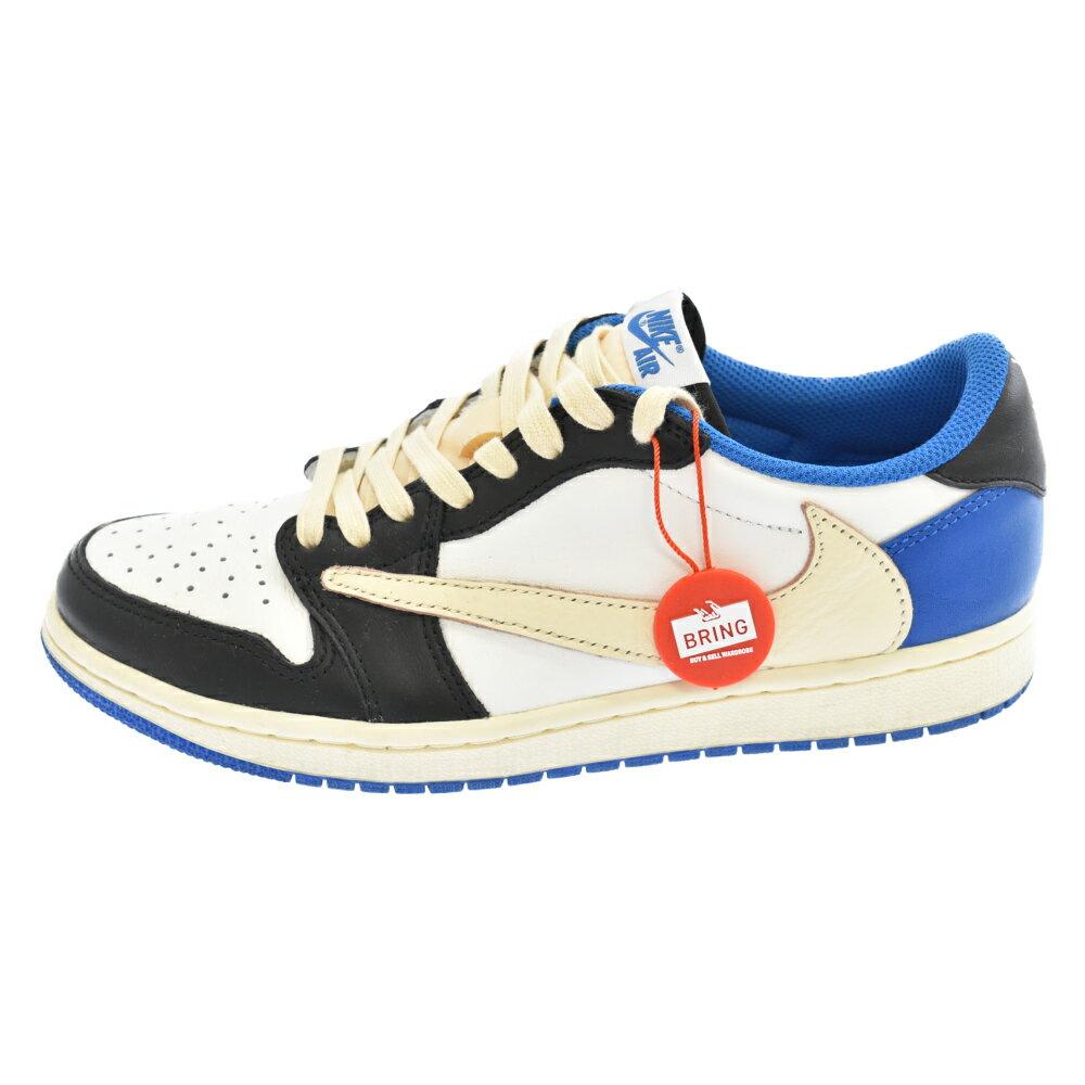 NIKE(ナイキ) サイズ:25.5cm ×TRAVIS SCOTT トラヴィススコット ×FRAGMENT DESIGN フラグメント AIR JORDAN 1 LOW エアジョーダン1ロー ローカットスニーカー US7.5 ブルー/ブラック【中古】【程度A】【カラーブルー】【取扱店舗BRING KICKS】★SALE対象★