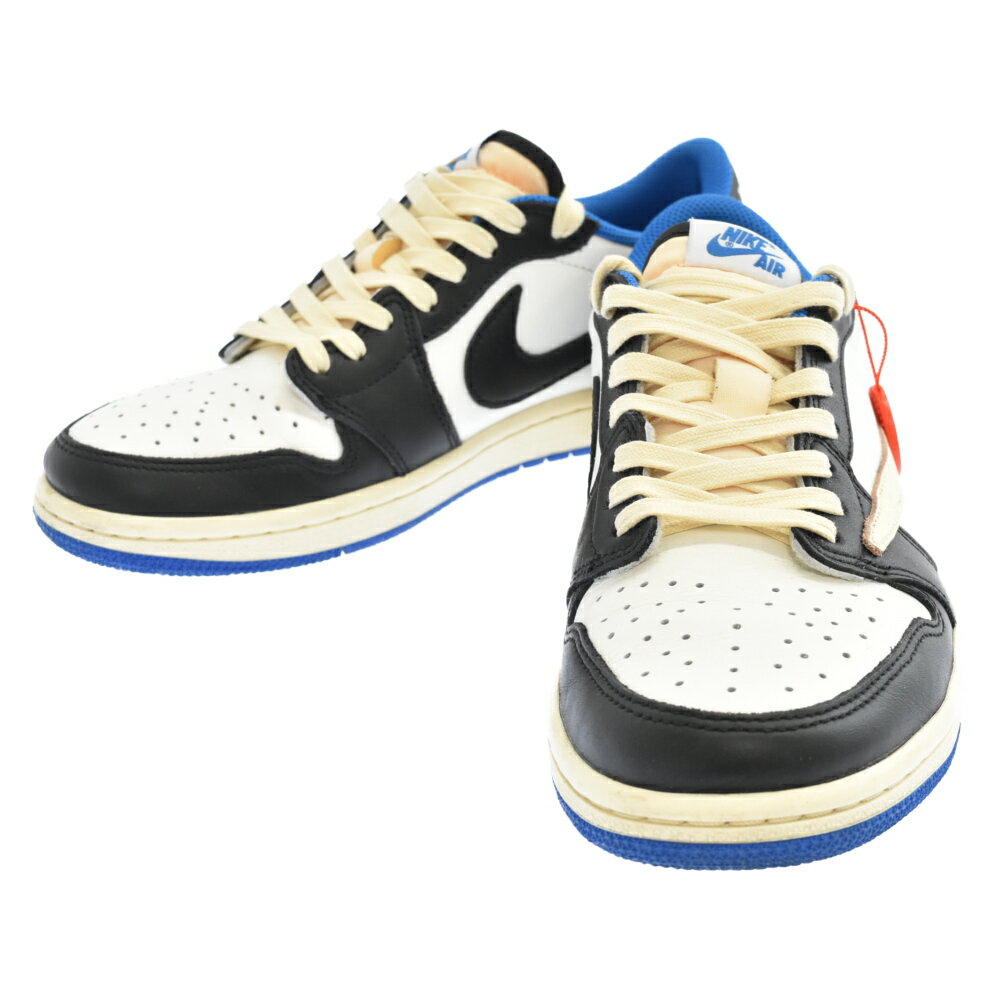 NIKE(ナイキ) サイズ:25.5cm ×TRAVIS SCOTT トラヴィススコット ×FRAGMENT DESIGN フラグメント AIR JORDAN 1 LOW エアジョーダン1ロー ローカットスニーカー US7.5 ブルー/ブラック【中古】【程度A】【カラーブルー】【取扱店舗BRING KICKS】★SALE対象★