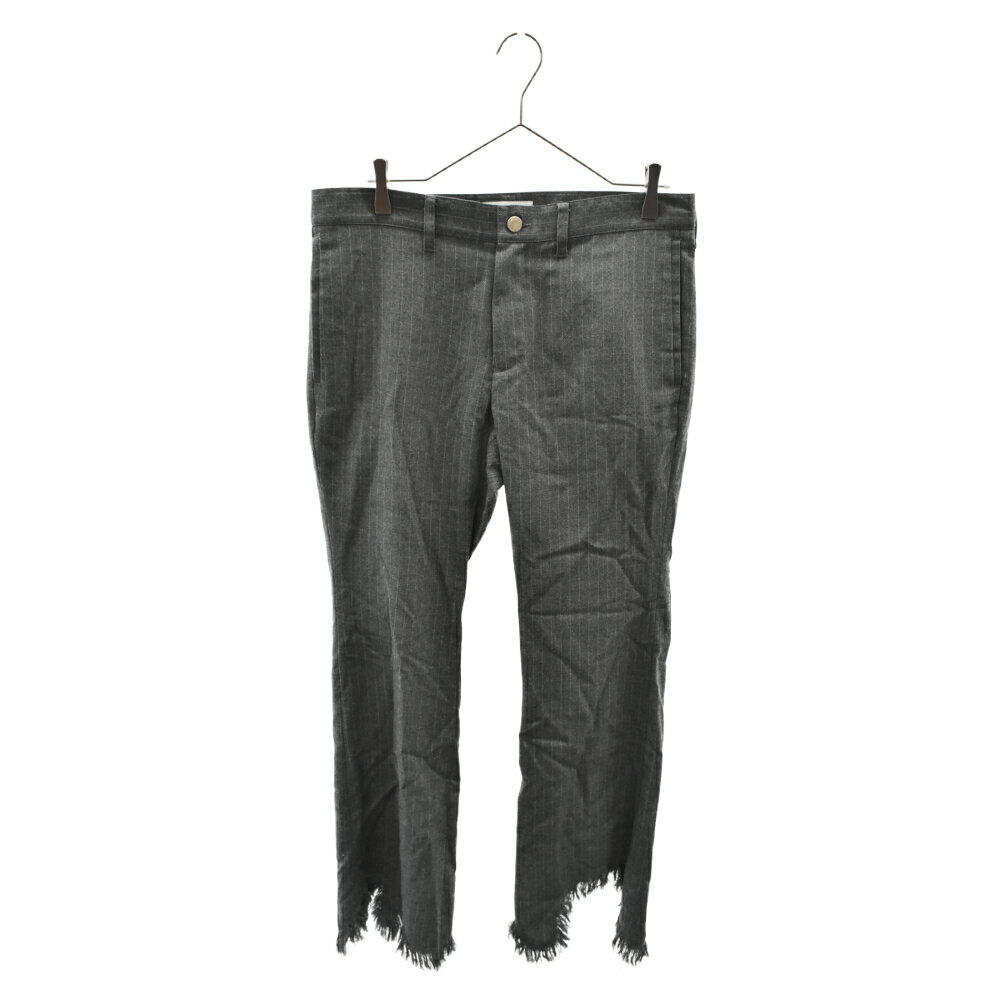 FACETASM(ファセッタズム) サイズ:4 21AW FRINGE FLARE PANTS CSW-PT-M09 フリンジフレアパンツ グレー【中古】【程度A】【カラーグレー】【オンライン限定商品】