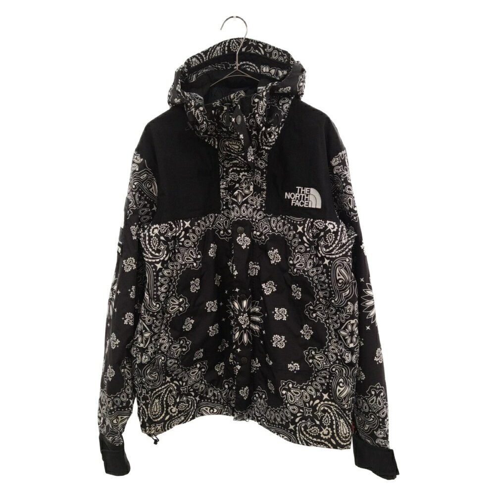 SUPREME(シュプリーム)14AW THE NORTH FACE Bandana Mountain Parka NP51400I バンダナマウンテンパーカー ペイズリー柄ジャケット フーデッドジップアップブルゾン【中古】【程度B】【カラーブラック】【取扱店舗渋谷】