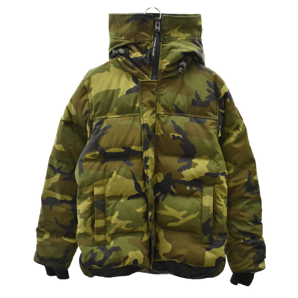 CANADA GOOSE(カナダグース)MACMILLAN PARKA FUSION FIT ジップアップ フーデッド ナイロン ダウンジャケット カモ 迷彩 グリーン カーキ 05T-01909115【中古】【程度A】【カラーグリーン】【オンライン限定商品】★SALE対象★