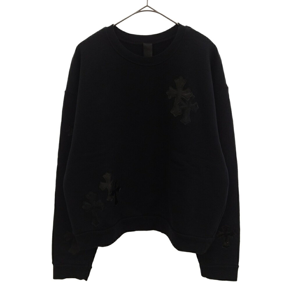 CHROME HEARTS(クロムハーツ)GRP Y NOT Crewneck Sweat ワイノット クロスパッチ付 クルーネックスウェットトレーナー ブラック【新古品/中古】【程度S】【カラーブラック】【取扱店舗渋谷】