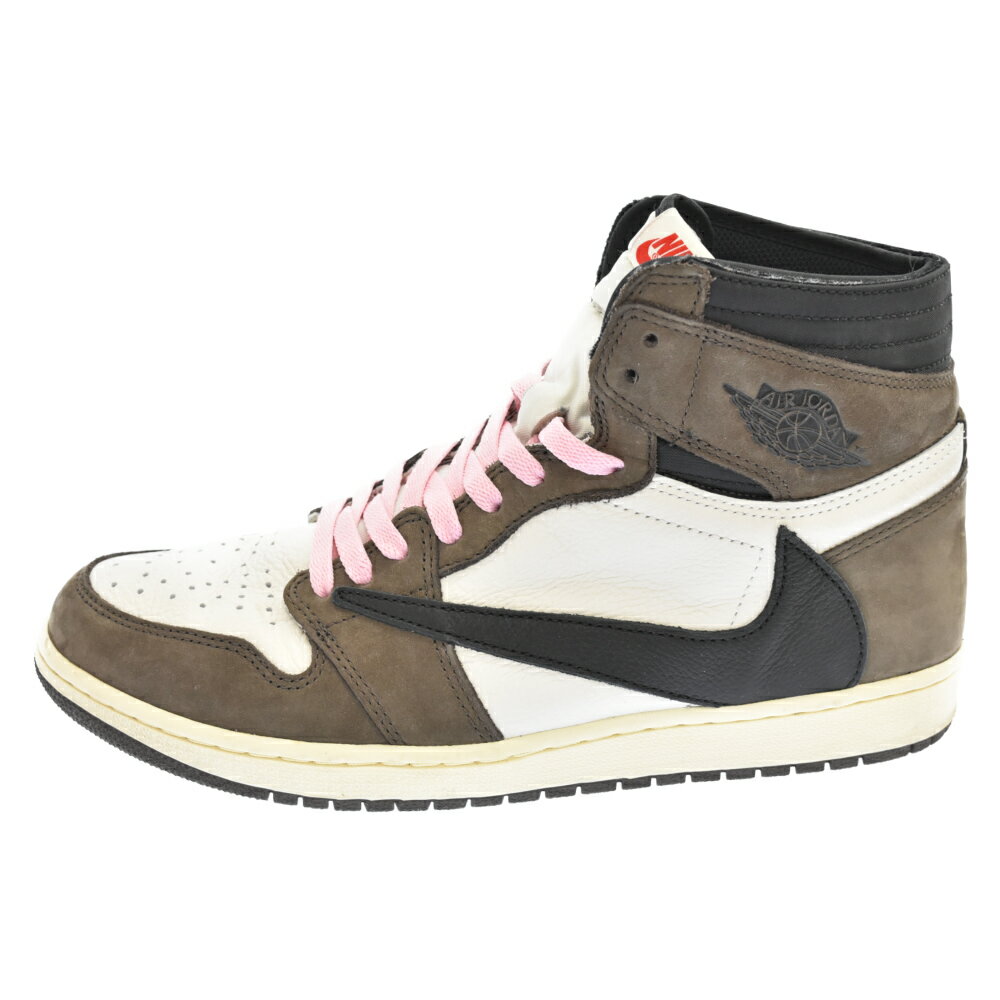 NIKE(ナイキ) サイズ:29.0cm ×TRAVIS SCOTT AIR JORDAN 1 HIGH OG TS SP CD4487-100 トラヴィススコット エアジョーダン1 ハイカットスニーカー US11【中古】【程度B】【カラーブラウン】【取扱店舗心斎橋】★SALE対象★