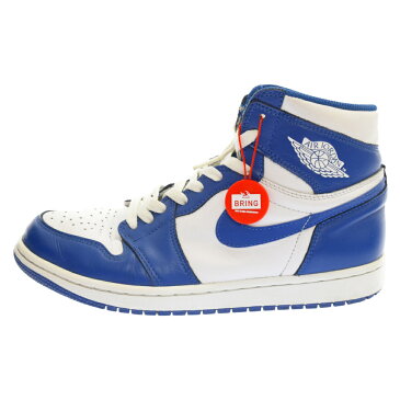 NIKE(ナイキ) サイズ:26.0cm AIR JORDAN 1 RETRO HIGH OG STORM BLUE エア ジョーダン1レトロハイオージーストーム ハイカットスニーカー 555088-127 ホワイト/ブルー【中古】【程度B】【カラーホワイト】【取扱店舗原宿】