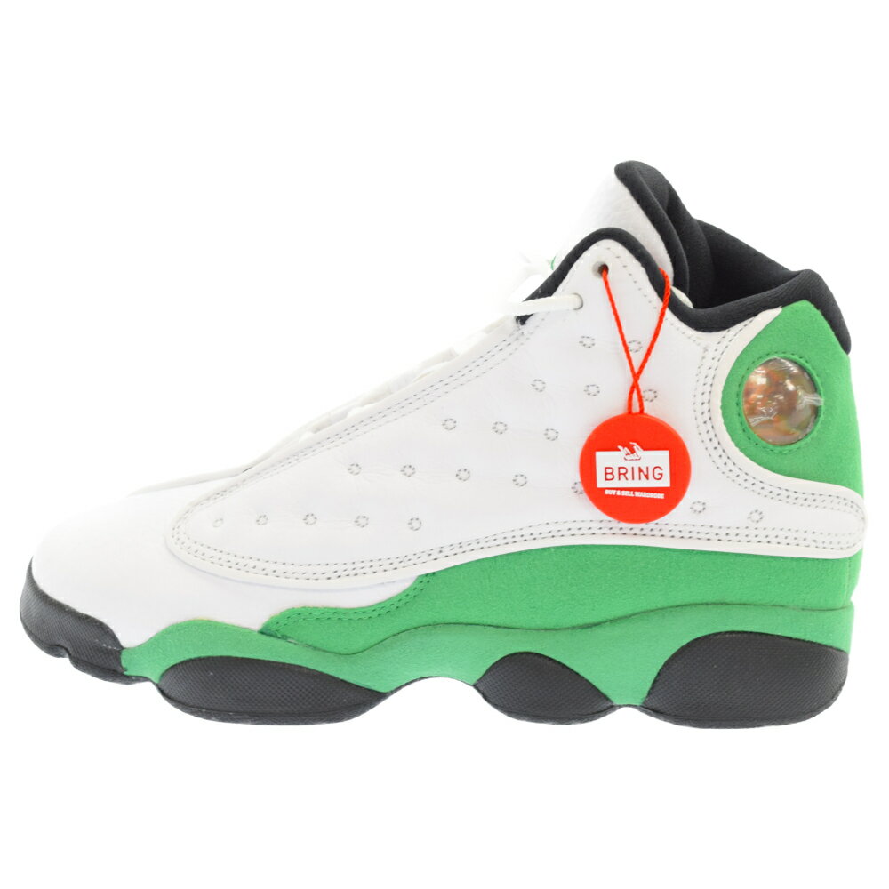 NIKE(ナイキ) サイズ:24.0cm Air Jordan 13 Retro Lucky Green エアジョーダン13 レトロラッキーグリーンハイカットスニーカー DB6537-113 US5.5Y ホワイト/グリーン【中古】【程度B】【カラーホワイト】【取扱店舗原宿】