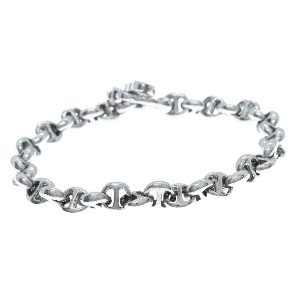 HOORSENBUHS(ホーセンブース) サイズ:5mm 5MM OPEN-LINK BRACELET プラチナ× K18ホワイトゴールド ダイヤ装飾オープンリンクブレスレット ギャランティ付き【中古】【程度A】【カラーシルバー】【取扱店舗OneStyle原宿店】