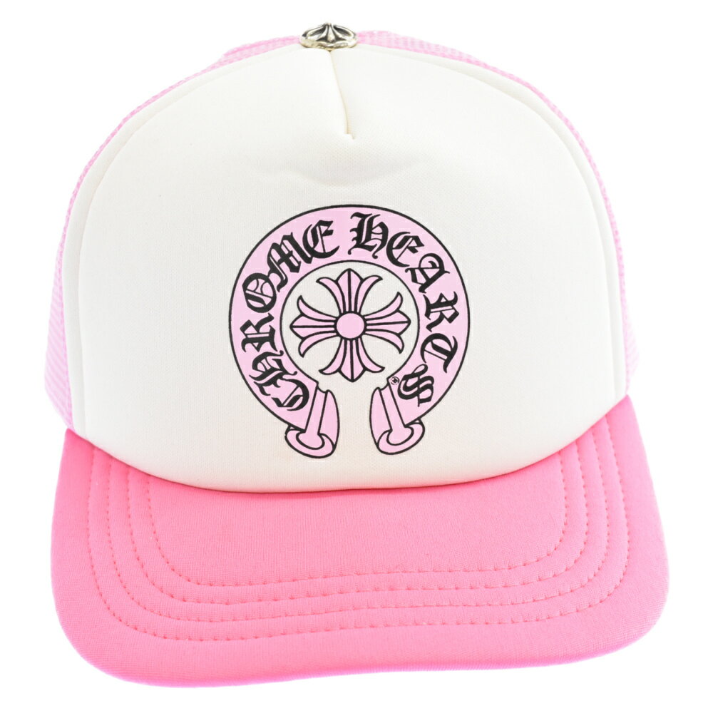 CHROME HEARTS(クロムハーツ)×MATTY BOY Sex Records TRUCKER CAP PK ホースシュー メッシュ トラッカーキャップ ピンク/ホワイト 帽子【中古】【程度B】【カラーピンク】【取扱店舗渋谷】