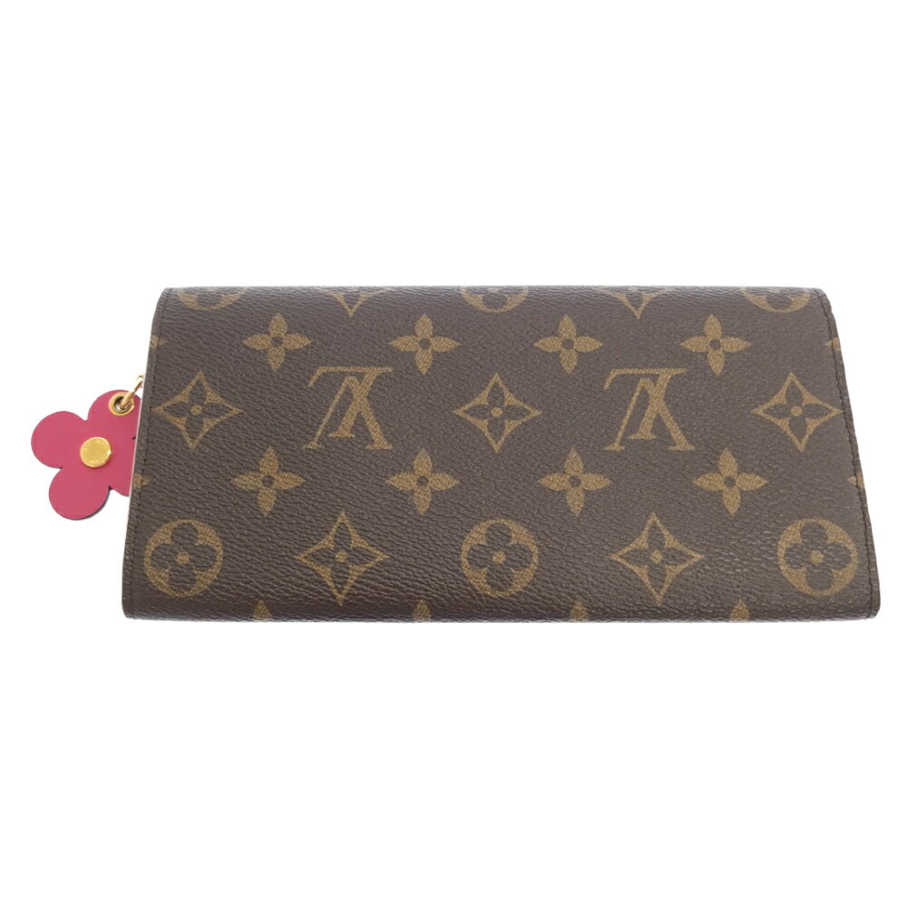 LOUIS VUITTON(ルイヴィトン) モノグラム ポルトフォイユ エミリー フラップポケット フラワー 長財布 M64202 ブラウン【中古】【程度B】【カラーブラウン】【オンライン限定商品】★SALE対象★