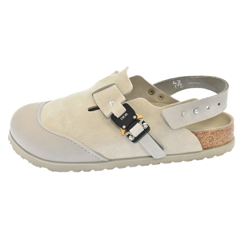 DIOR(ディオール)22SS ×BIRKENSTOCK TOKIO SLIPPER SMOOTH CALF 3SA116ZSD16142 ビルケンシュトック トーキョー スムースカーフレザーサンダル ヌバックスキンミュール【中古】【程度A】【カラーベージュ】【取扱店舗心斎橋】