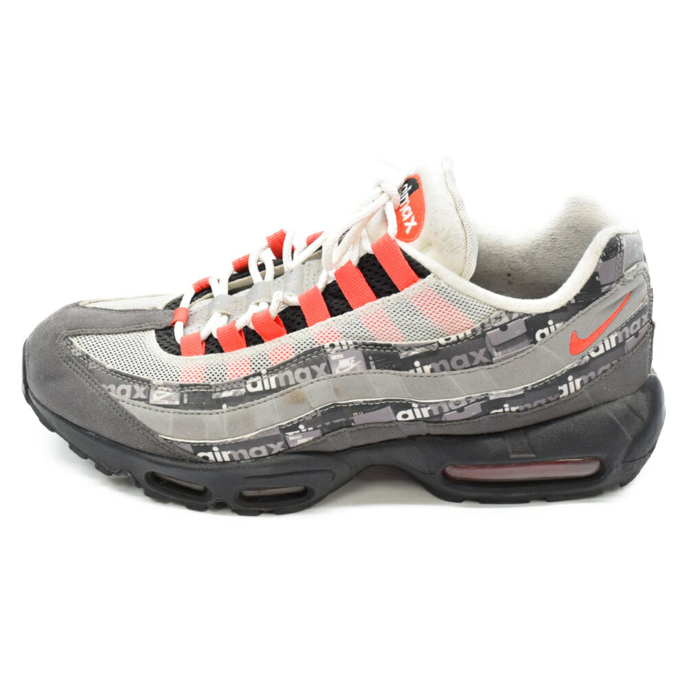 NIKE(ナイキ) サイズ:29.0cm ×atmos AIR MAX 95 PRNT WE LOVE NIKE アトモス エアマックス95 ローカット スニーカー グレー/レッド AQ0925-002【中古】【程度B】【カラーグレー】【オンライン限定商品】