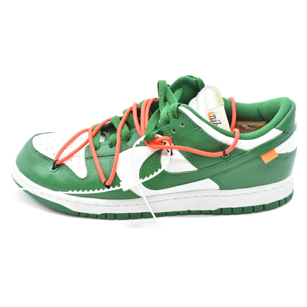 NIKE(ナイキ) サイズ:US10/28cm ×OFF WHITE DUNK LOW LTHR/OW オフホワイト ダンク ローカットスニーカー パイングリーン CT0856-100【中古】【程度B】【カラーグリーン】【取扱店舗渋谷】