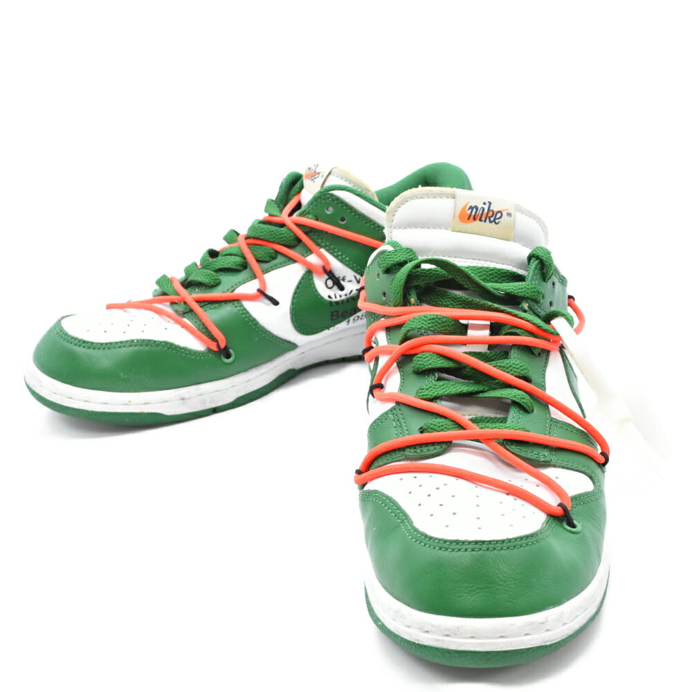 NIKE(ナイキ) サイズ:US10/28cm ×OFF WHITE DUNK LOW LTHR/OW オフホワイト ダンク ローカットスニーカー パイングリーン CT0856-100【中古】【程度B】【カラーグリーン】【取扱店舗渋谷】