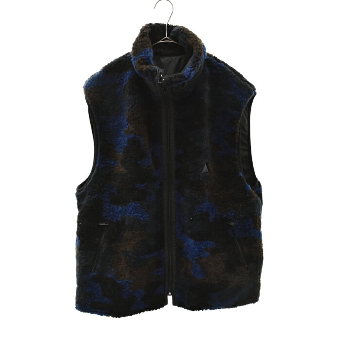 LANVIN(ランバン)22AW REVERSIBLE FLEECE カモフラ柄リバーシブルフリースベスト ブルー/ブラウン RM-JA0071-5418-A22【新古品/中古】【程度N】【カラーブルー】【取扱店舗渋谷】