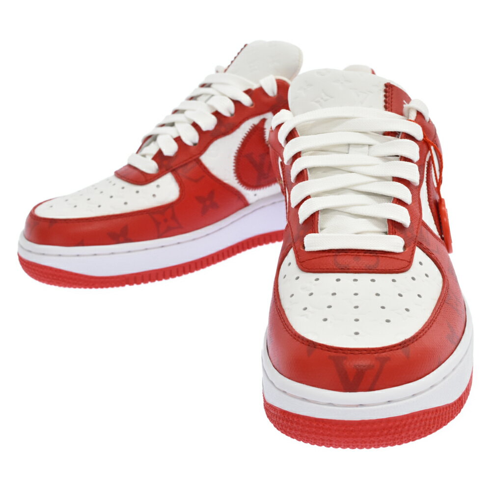 LOUIS VUITTON(ルイヴィトン) サイズ:US5 1/2 ×Nike Air Force 1 ナイキ モノグラム エアフォースワンローカットスニーカー LD0232 レッド/ホワイト【新古品/中古】【程度S】【カラーレッド】【取扱店舗名古屋】★SALE対象★