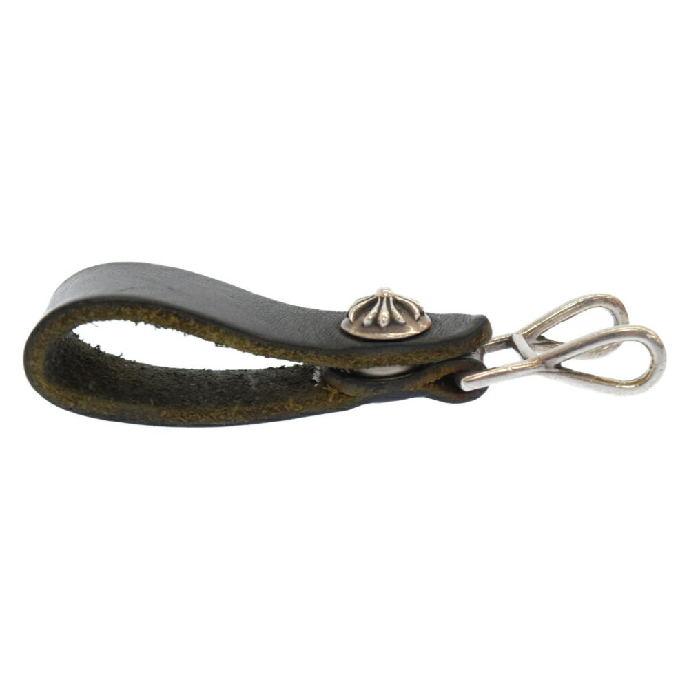 CHROME HEARTS(クロムハーツ)BELT LOOP/ベルトループ クロスボールボタンレザーベルトループ ブラック/シルバー【中古】【程度A】【カラーブラック】【取扱店舗渋谷】