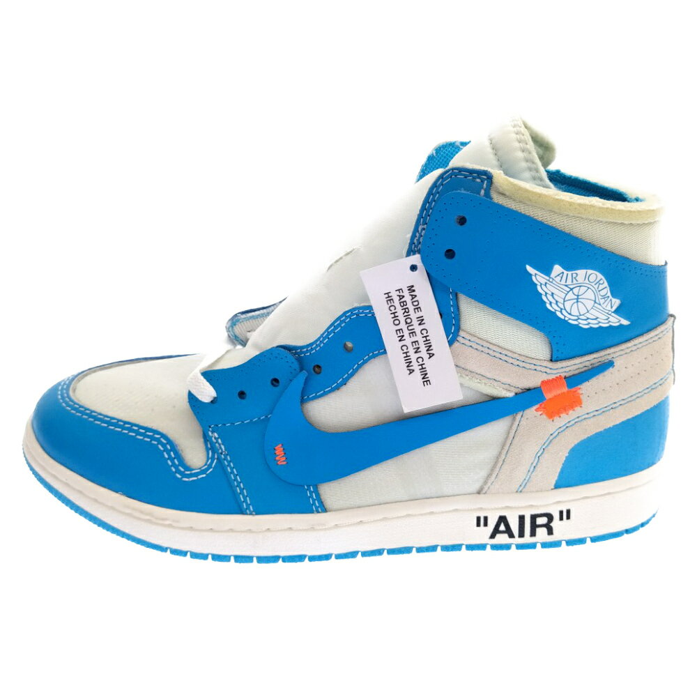 NIKE(ナイキ) サイズ:28.5cm ×OFF-WHITE AIR JORDAN 1 RETRO HIGH NRG POEDER BLUE エアジョーダン1レトロ ハイカットスニーカー パウダーブルー AQ0818-148 US10.5【中古】【程度SA】【カラーブルー】【取扱店舗原宿】