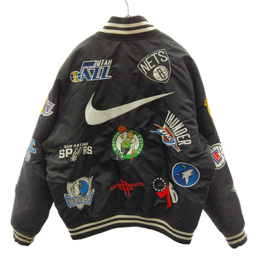 SUPREME(シュプリーム) サイズ:L ×NIKE×NBA 18SS Teams Warm-Up Jacket ×ナイキ チームウォームアップジャケット ブルゾン ワッペン ブラック【中古】【程度B】【カラーブラック】【オンライン限定商品】