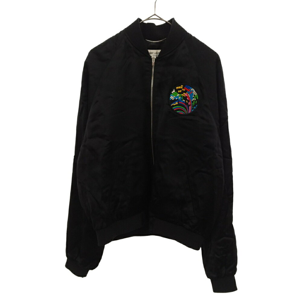 SAINT LAURENT PARIS(サンローランパリ) サイズ:46 17SS SWEET DREAMS TEDDY JACKET スウェートドリームス グリッター テディ ジャケット スカジャン 455582 Y469W ブラック【中古】【程度A】【カラーブラック】【取扱店舗新宿】