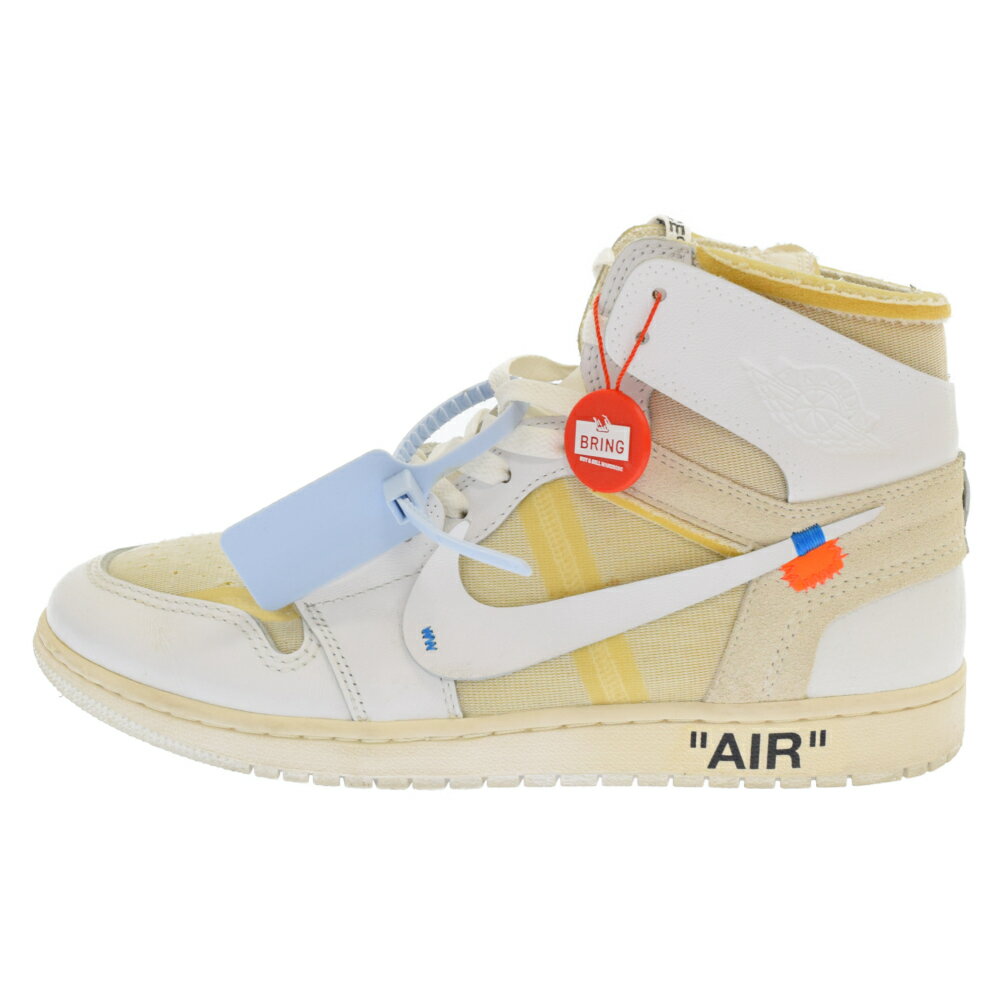 NIKE(ナイキ) サイズ:28.5cm ×OFF-WHITE AIR JORDAN 1 NRG WHITE AQ0818-100 オフホワイト エアジョーダン1 ハイカットスニーカー US10.5 ホワイト【中古】【程度B】【カラーホワイト】【取扱店舗BRING KICKS】