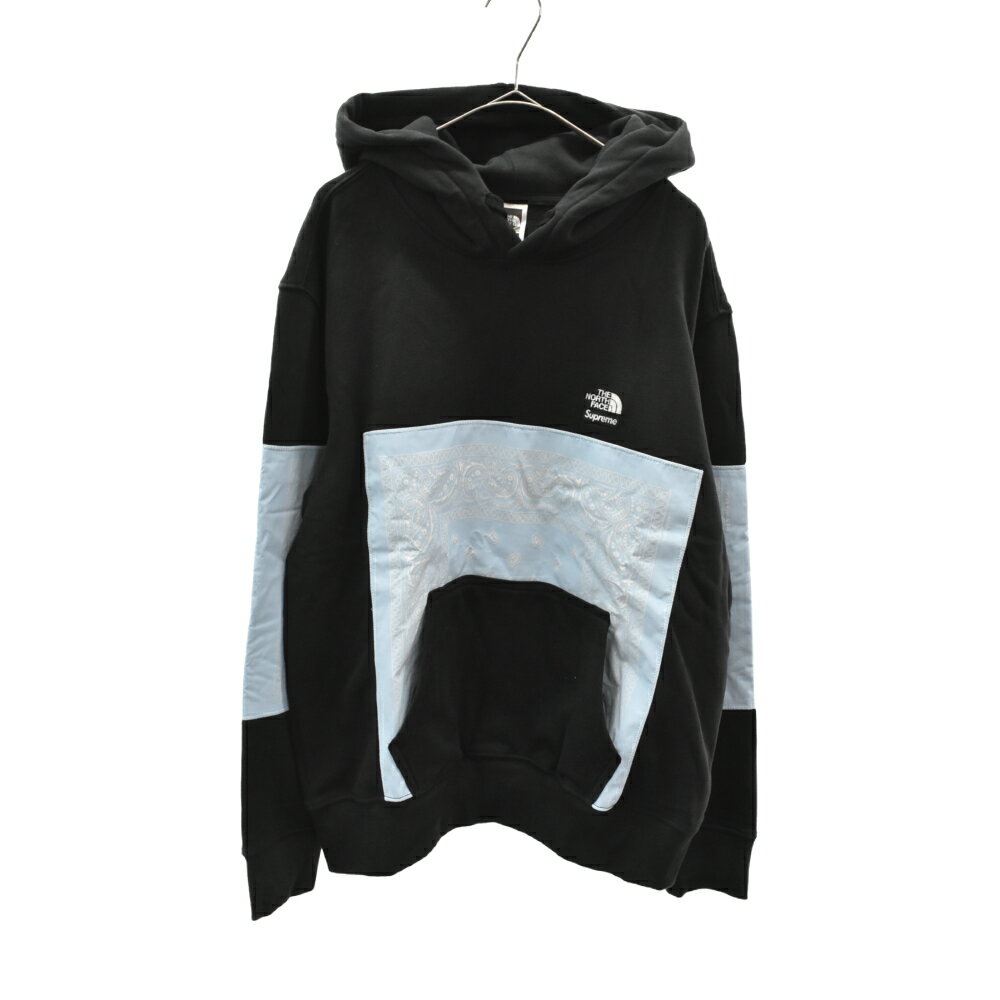 SUPREME(シュプリーム) サイズ:S ×THE NORTH FACE 22SS Bandana Hooded Sweatshirt ザノースフェイス バンダナフーディー スウェットパーカー ブラック/ブルー NT02208I【新古品/中古】【程度N】【カラーブラック】【取扱店舗渋谷】