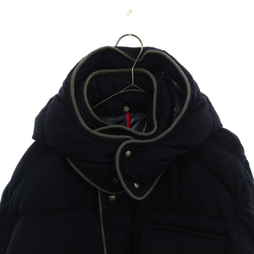 MONCLER(モンクレール) サイズ:4 BRESLE ブレスル ジップアップダウンジャケット ウール ネイビー【中古】【程度B】【カラーネイビー】【オンライン限定商品】