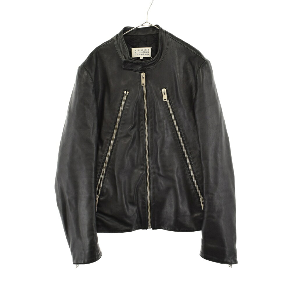 Maison Margiela(メゾンマルジェラ) サイズ:46 16AW 5Zip Leather Riders Jacket ハの字 5ジップ レザー シングルライダースジャケット ブラック S50AM0268【中古】【程度B】【カラーブラック】【取扱店舗新宿】のサムネイル