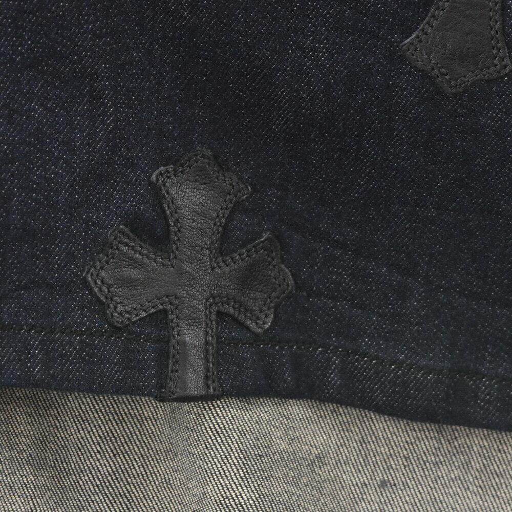 CHROME HEARTS(クロムハーツ) サイズ:S Mahal Kita Denim Shirt マハルキタ クロスパッチクロスボタンデニム長袖シャツ インディゴ【中古】【程度A】【カラーブルー】【取扱店舗新宿】