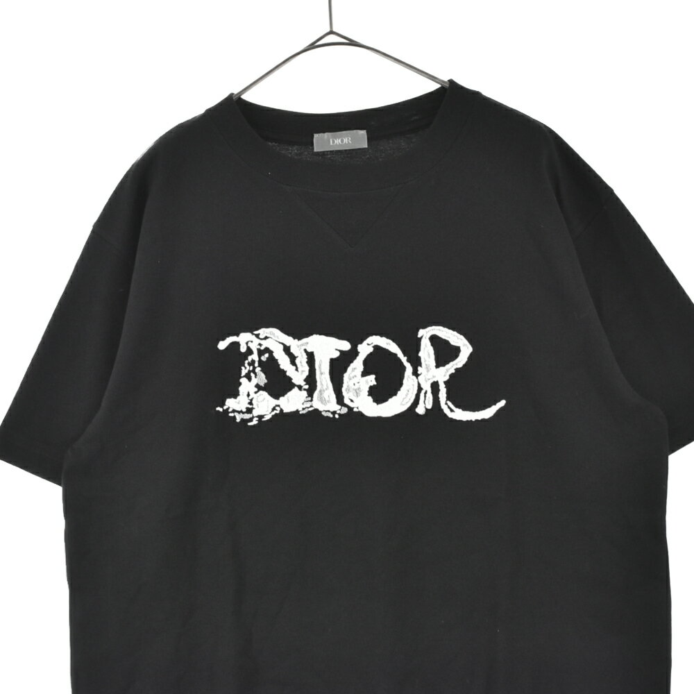 ディオール 21AW×ピータードイグ ロゴ刺繍オーバーサイズ半袖Tシャツ