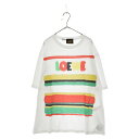 LOEWE(ロエベ) サイズ:M 23SS ×Paula’s Ibiza パウラズ イビザ ストライプ Tシャツロゴプリント H616Y22J12 カットソー ホワイト【新古品/中古】【程度S】【カラーホワイト】【取扱店舗新宿】