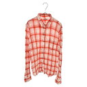 HOLLYWOOD RANCH MARKET(ハリウッド ランチ マーケット) サイズ:M GAIJIN MADE Check Long Sleeve Shirt ガイジンメイド シワ加工 長袖チェックシャツ レッド【中古】【程度B】【カラーレッド】【オンライン限定商品】