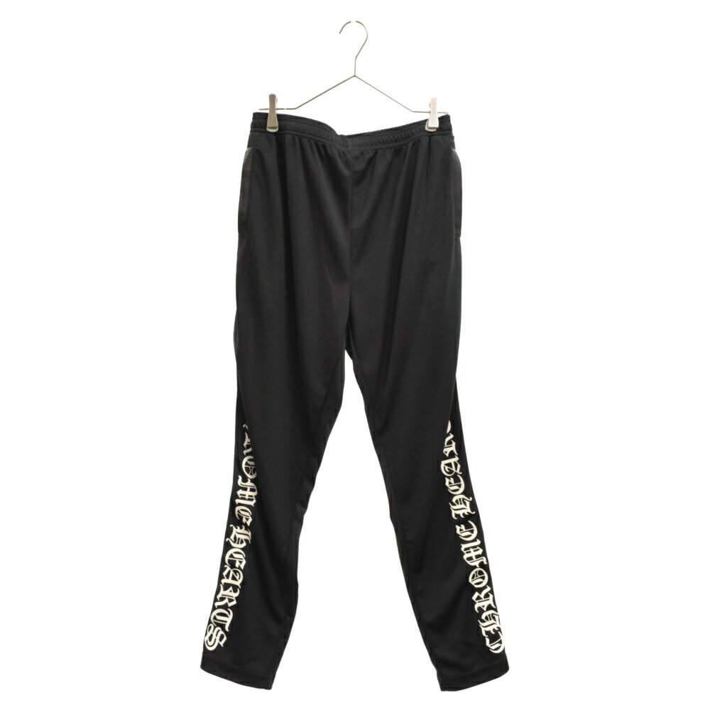 CHROME HEARTS(クロムハーツ) サイズ:L TRACK PANTS/トラックパンツ サイドクロスボールレザー切替トラックロングパンツ ブラック/ホワイト【中古】【程度B】【カラーブラック】【取扱店舗BRING仙台店】