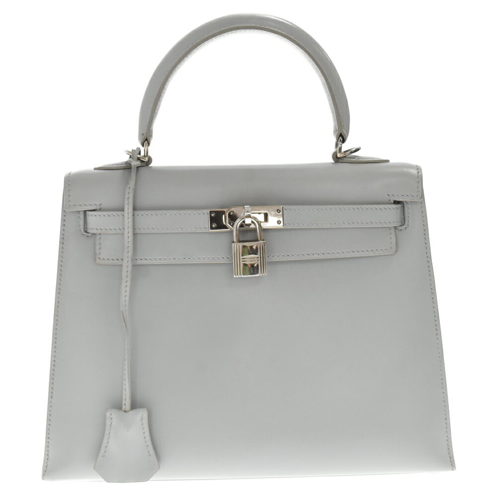 HERMES(エルメス) サイズ:25 ケリー 25 ボックスカーフ シルバー金具 □E刻印 ハンドバッグ ブグレー【中古】【程度B】【カラーグレー】【取扱店舗新宿】のサムネイル