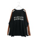 VINTAGE(ヴィンテージ) サイズ:XXL HARLEY DAVIDSON ハーレーダヴィッドソン ロゴ刺繍スウェットトレーナー ブラック【中古】【程度C】【カラーブラック】【オンライン限定商品】