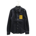 RAF SIMONS(ラフシモンズ) サイズ:S 19ss Carry Over Denim Shirt キャリーオーバーロゴパッチデニムシャツジャケット インディゴブルー【中古】【程度B】【カラーブルー】【取扱店舗BRING心斎橋店】