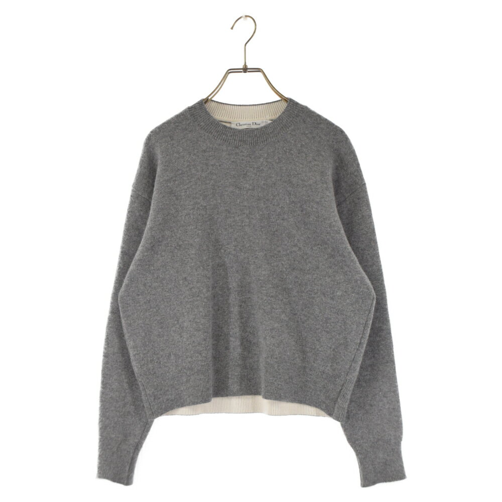 Christian Dior(クリスチャンディオール) サイズ:34 J'ADIOR 8 ボクシー バックプリント クルーネックニット 長袖セーター 924S55AM009 グレー レディース【中古】【程度A】【カラーグレー】【取扱店舗BRING福岡天神店】のサムネイル