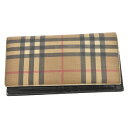 BURBERRY(バーバリー) CAVENDISH VINTAGE CHECK 8016613 PVCコーティングキャンバス チェック柄 二つ折り長財布 ブラウン【中古】【程度B】【カラーブラウン】【オンライン限定商品】