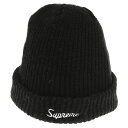 SUPREME(シュプリーム) Loose Gauge Beanie スクリプトロゴ 刺繍 ルーズゲージビーニー ニット帽 ブラック【中古】【程度B】【カラーブラック】【オンライン限定商品】