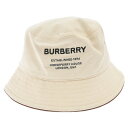 BURBERRY LONDON(バーバリーロンドン) サイズ:L ESTABLISH BUCKET コットン ロゴ キャンバス バケットハット 帽子 アイボリー 8057401【中古】【程度A】【カラーホワイト】【オンライン限定商品】