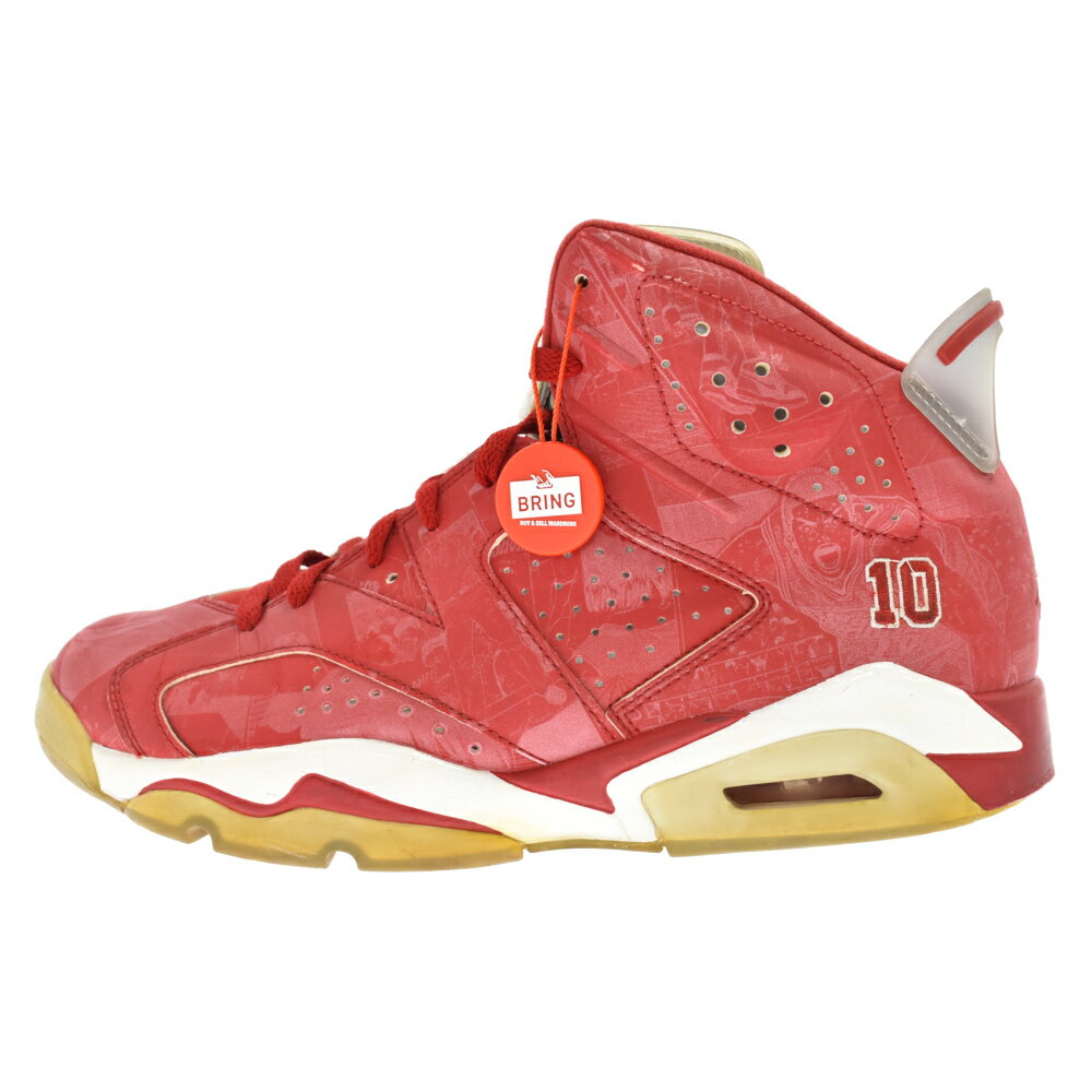 NIKE(ナイキ) サイズ:28.5cm ×SLAM DUNK AIR JORDAN 6 RETRO スラムダンク エアジョーダン6 ハイカットスニーカー レッド US10.5/28.5cm 717302‐600【中古】【程度B】【カラーレッド】【取扱店舗渋谷】