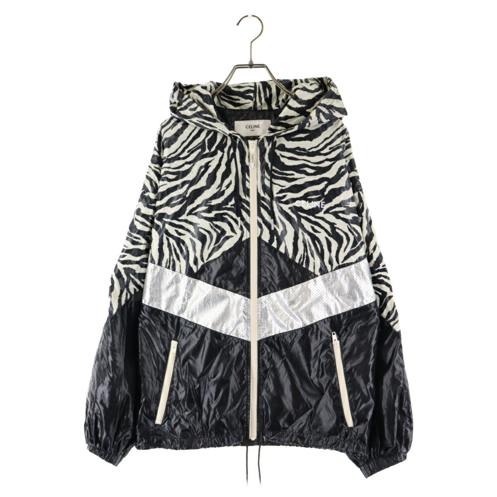 楽天ブランド買取・販売　BRINGCELINE（セリーヌ） サイズ:46 22SS Loose Cut Jacket With Zebra Look And Nylon Coating 2W537260Q コーティングナイロンゼブラルックルーズカットジャケット ロゴプリント【中古】【程度A】【カラーブラック】【取扱店舗新宿】