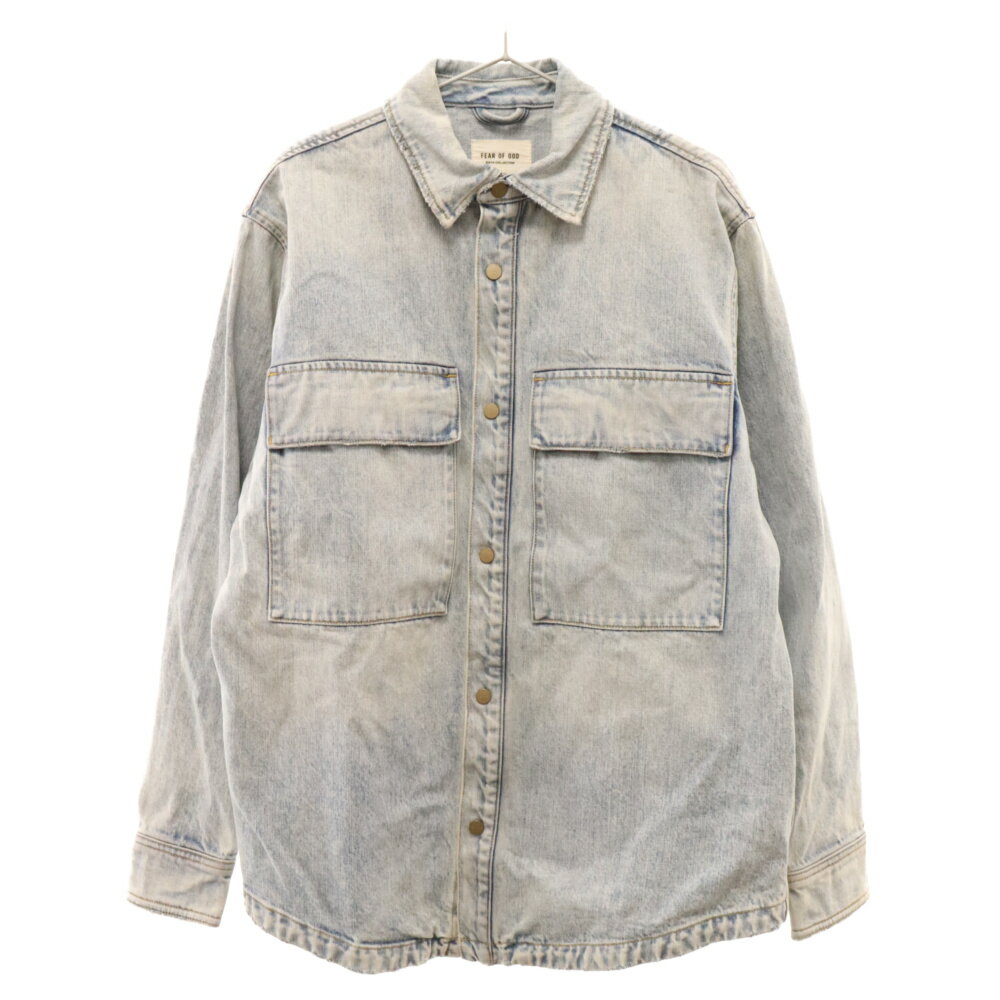 FEAR OF GOD(フィアオブゴッド) サイズ:S Sixth Collection Denim Vented Shirt Jacket 6thコレクション デニムベンテッドシャツジャケット【中古】【程度B】【カラーブルー】【取扱店舗BRING渋谷ANNEX店】