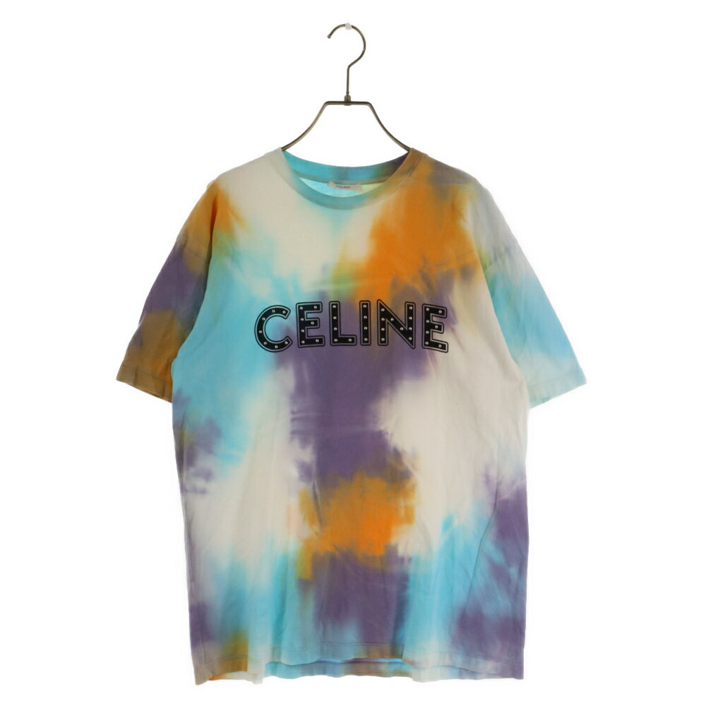 CELINE(セリーヌ) サイズ:XS 21SS スタッズロゴプリントタイダイ半袖Tシャツ カットソー 2X687957M マルチ