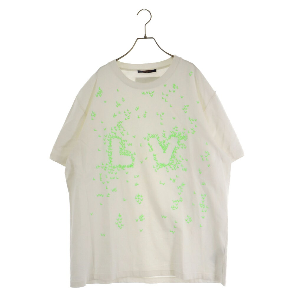 LOUIS VUITTON(ルイヴィトン) サイズ:5L 22AW RM222M NPL HNY14X LVスプレッドエンブロイダリー半袖Tシャツ カットソー ホワイト【中古】【程度B】【カラーホワイト】【取扱店舗新宿】