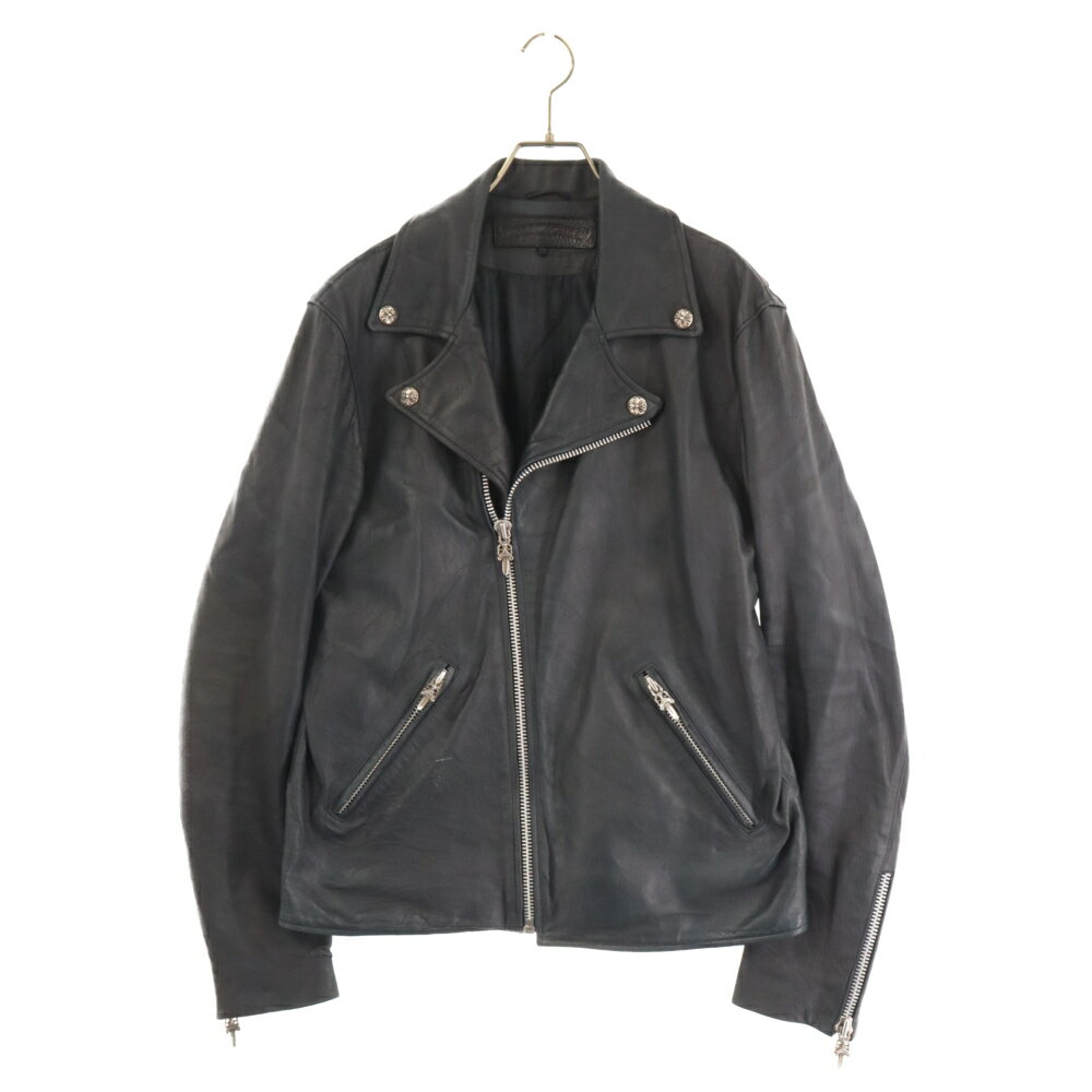 CHROME HEARTS(クロムハーツ) サイズ:L BASIC MOTO/ベーシックモト ダガージップライダースレザージャケット ブラック L【中古】【程度B】【カラーブラック】【取扱店舗OneStyle新宿店】