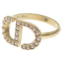 Christian Dior(クリスチャンディオール) サイズ:12.0号 PETIT CD ロゴゴールドリング ライトストーン 12号【中古】【程度B】【カラ...