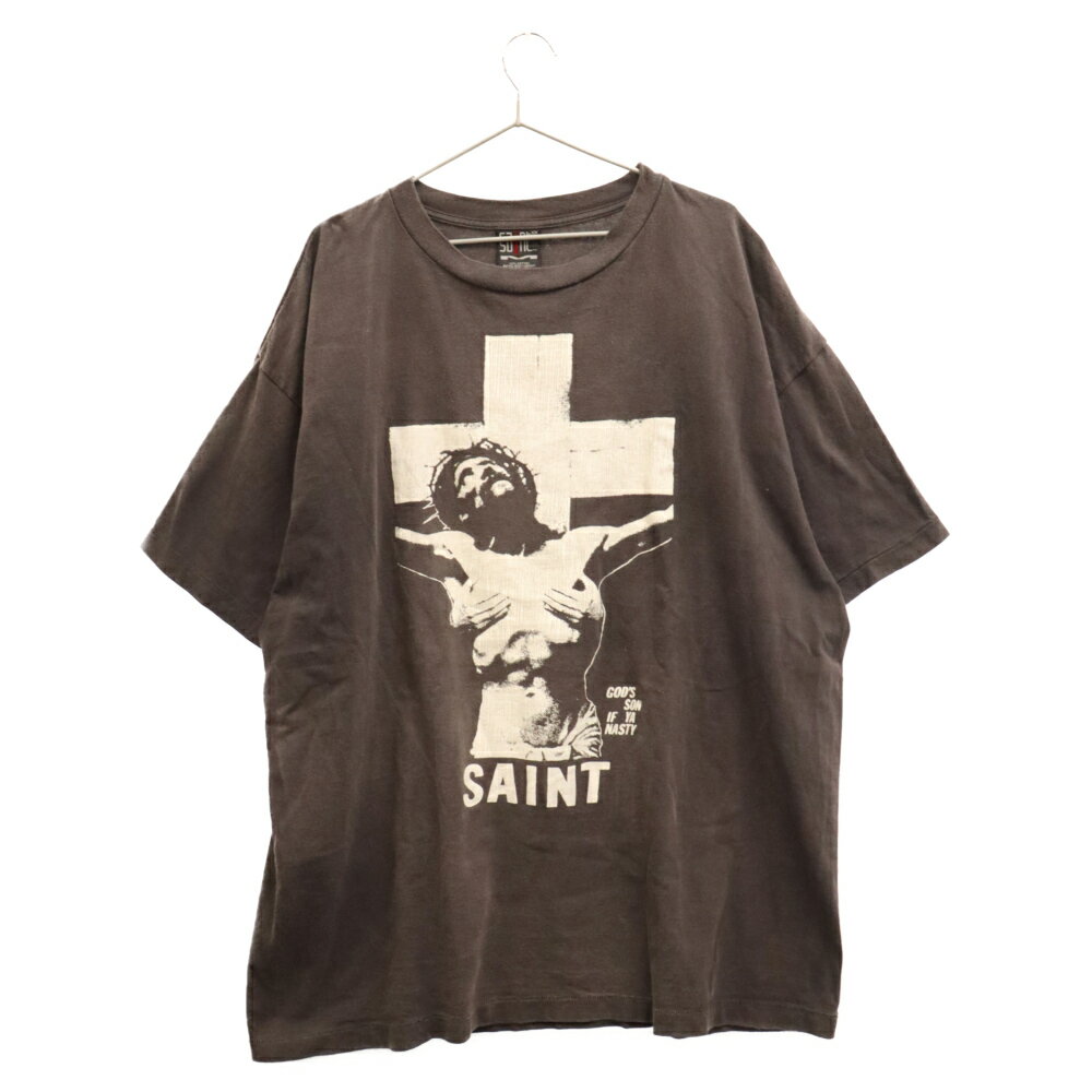 SAINT Mxxxxxx(セント マイケル) サイズ:XXXL 22SS S/S T-Shirt DMJ Blackクルーネック プリント 半袖Tシャツ チャコール SM-S22-0000-016【中古】【程度B】【カラーグレー】【取扱店舗BRING仙台店】