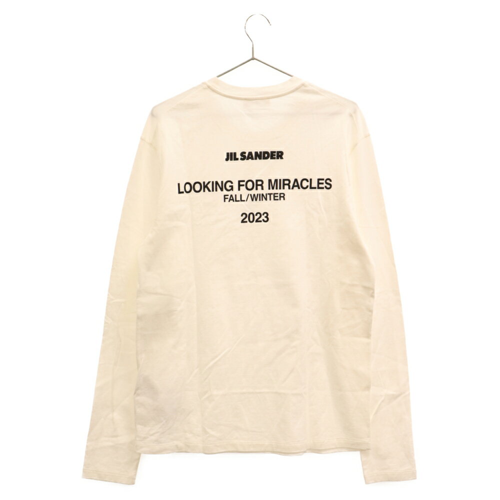 JIL SANDER(ジルサンダー) サイズ:M 23AW バックロゴプリント長袖Tシャツ ロングスリーブカットソー ロンT ホワイト J22GC0141【中古】【程度A】【カラーホワイト】【取扱店舗BRING札幌店】