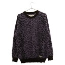 WACKO MARIA(ワコマリア) サイズ:M LEOPARD MOHAIR KNIT SWEATER レオパードモヘアニットセーター パープル【中古】【程度B】【カラーパープル】【取扱店舗BRINGアメリカ村店】